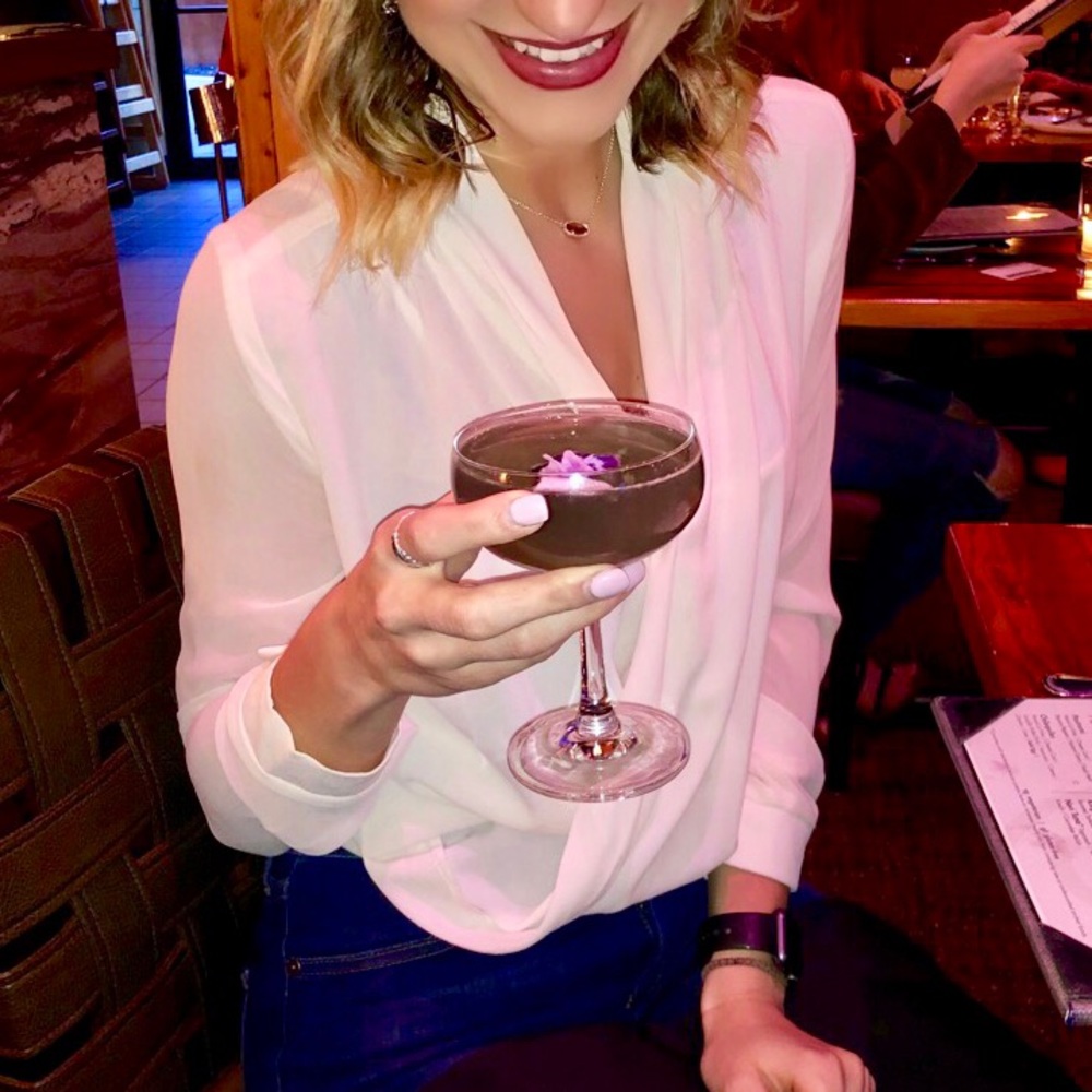 White drape front blouse